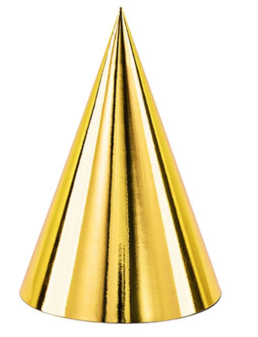 6 Partyhütchen Gold 6 Partyhütchen Gold