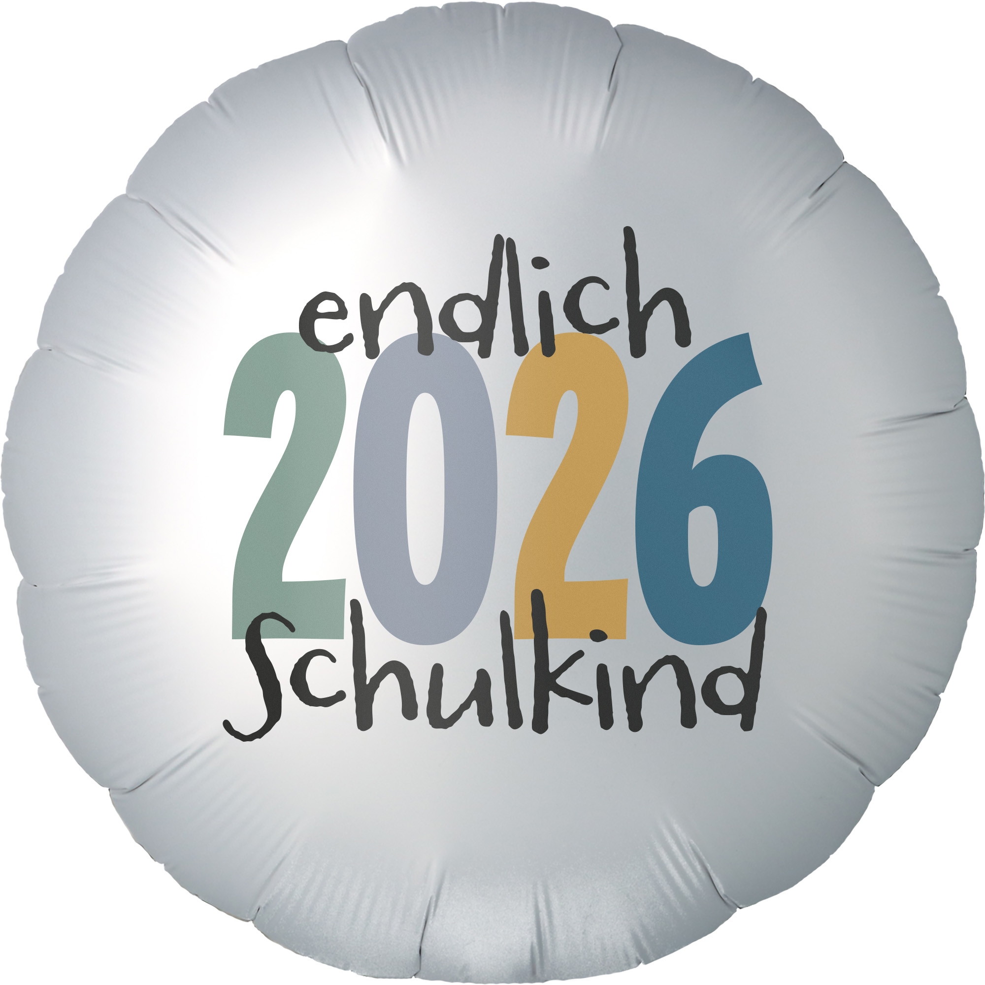 Folienballon "Endlich Schulkind" Blau 45cm Text, Nummer, Symbol