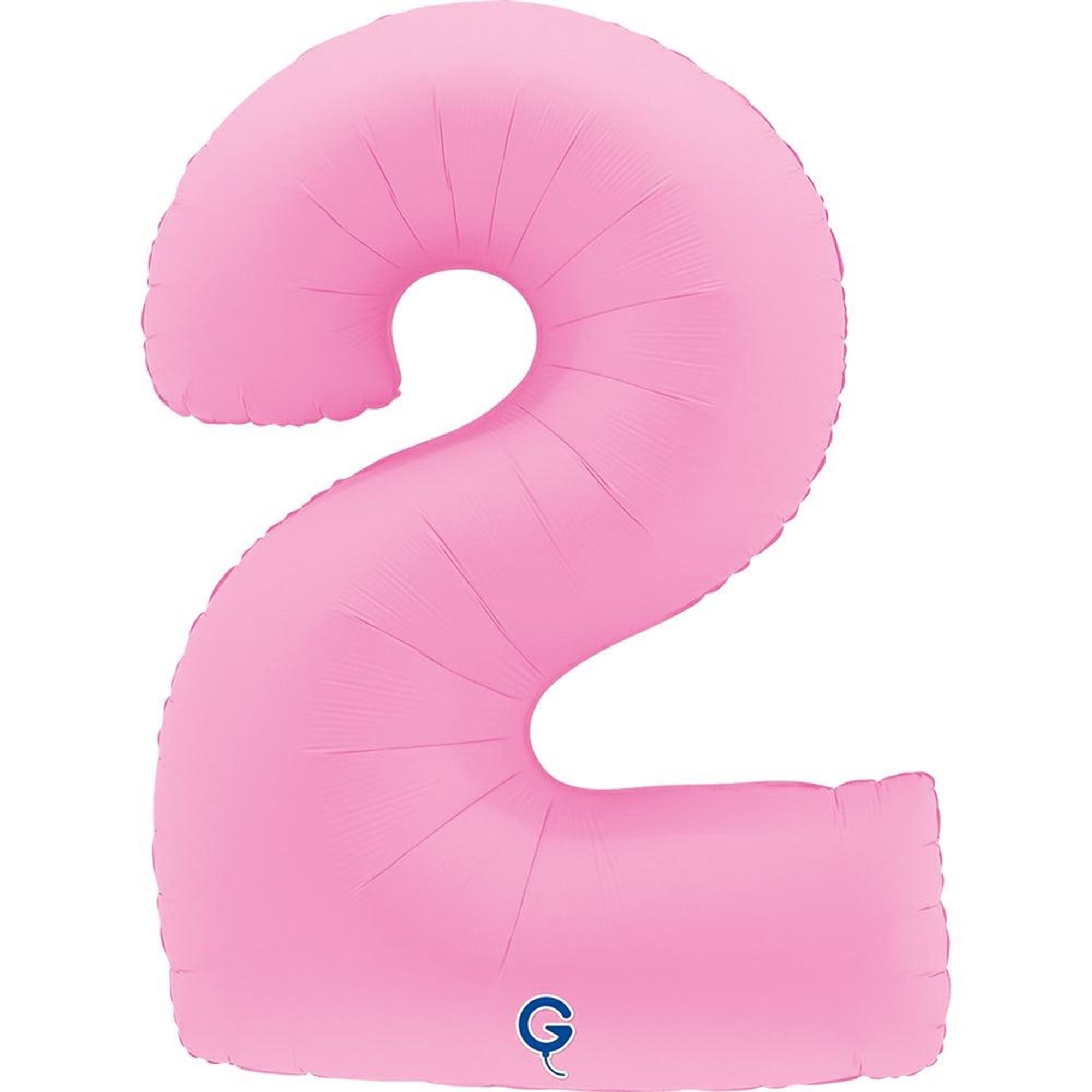 Folienballon Zahl 2 Soft Matte Sakura Pink 100cm Giant Balloon, Nummer 2, Pinkes Ballon, Geburtstagsdeko, Aufblasbares Ballon