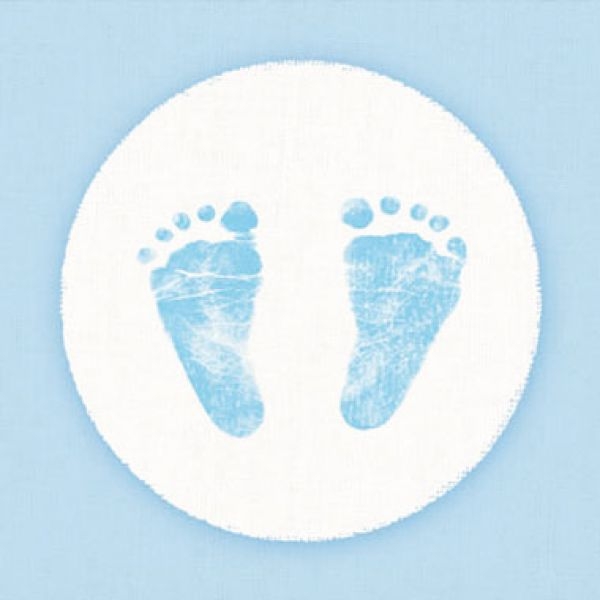 20 Servietten "Babyfüße" Hellblau
