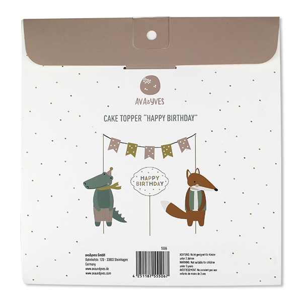 Happy Birthday Tortendeko "Fuchs & Krokodil" Happy Birthday Tortendeko "Fuchs & Krokodil"