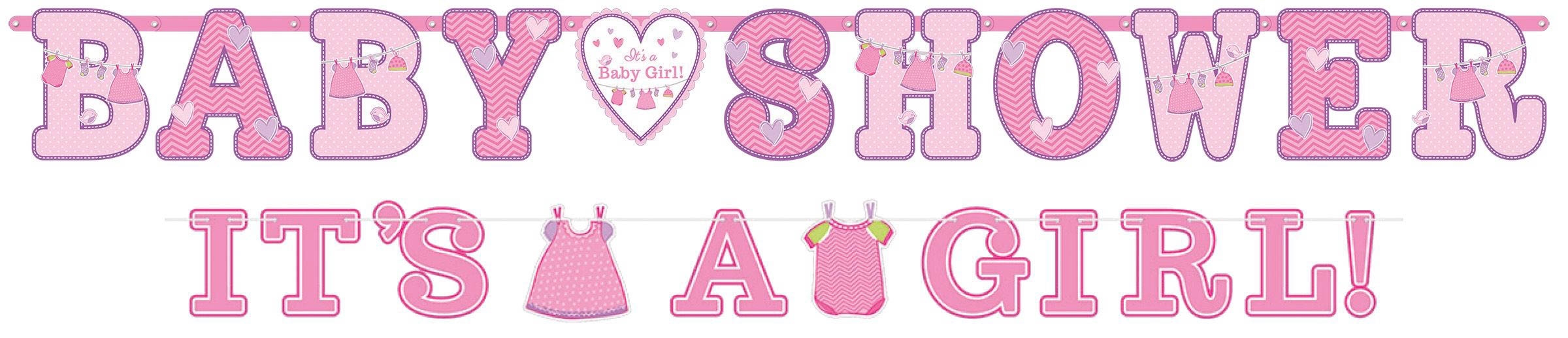 Shower With Love - Baby Shower It's a Girl Girlanden Shower With Love - Baby Shower It's a Girl Girlanden
