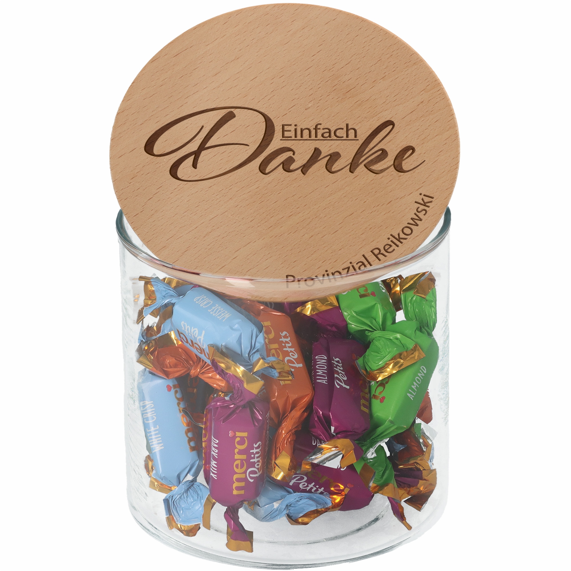 0d7068621e36bae098c0a9e2cf7702463885bade Geschenkglas Einfach Danke "Name" 530ml