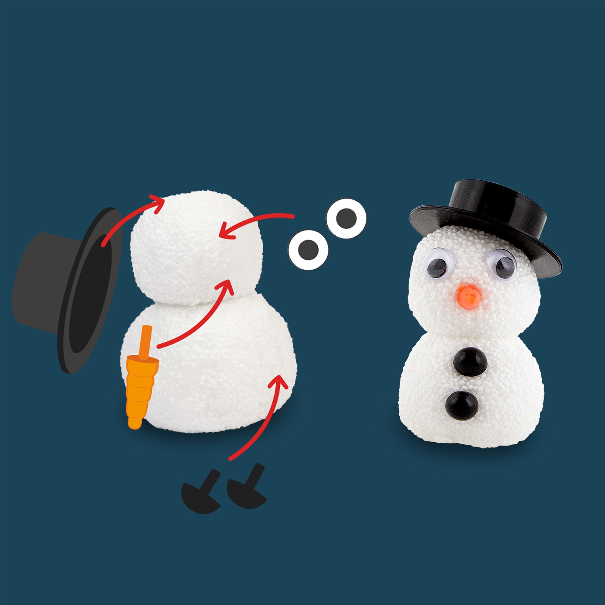 7-teiliger Schneemann-Bausatz no dry 7-teiliger Schneemann-Bausatz no dry