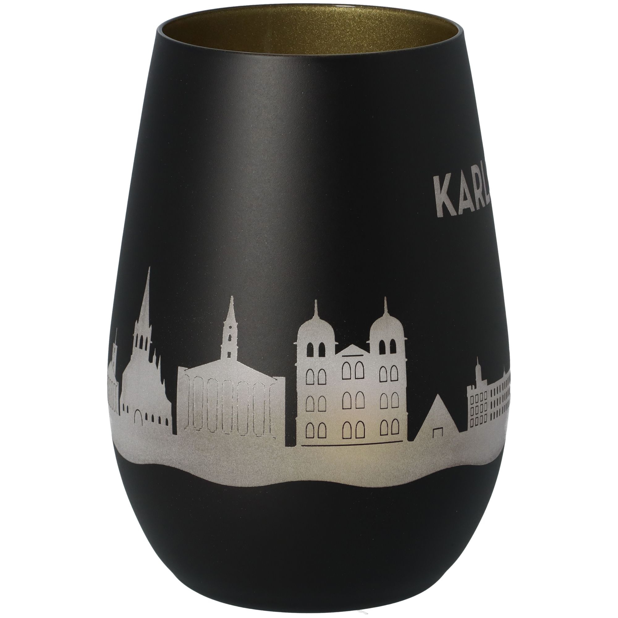 Windlicht Skyline Karlsruhe Schwarz/Gold Windlicht Skyline Karlsruhe Schwarz/Gold