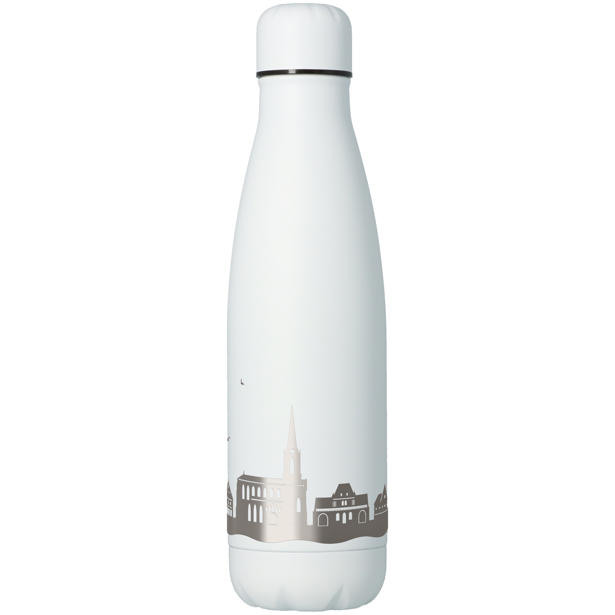 dffb9a90e8caac89af4c38ba15072bf9951d2719 Trinkflasche Skyline Buxtehude Weiß 500ml
