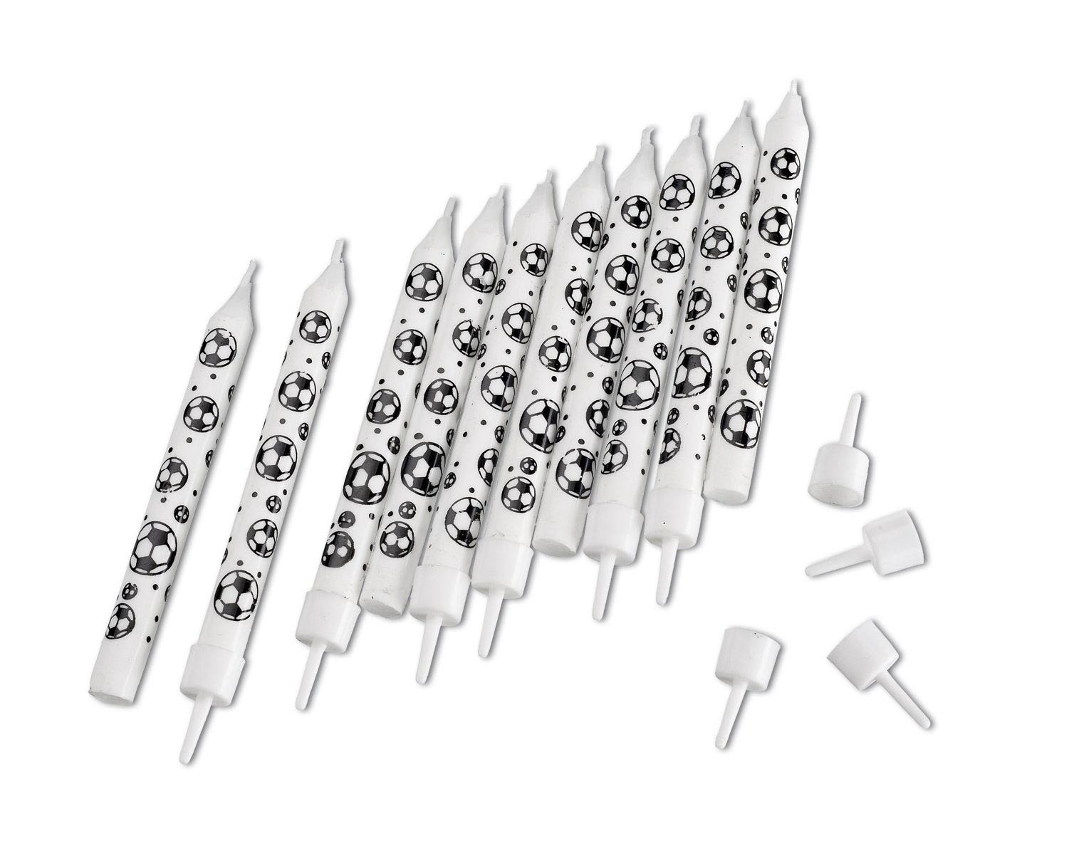 10 Fußball Geburtstagskerzen mit Halter 10 Fußball Geburtstagskerzen mit Halter