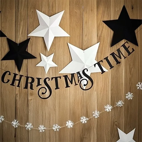 Weihnachtsdeko, Schmuckstern, Sterne, Girlande, Holzdeko