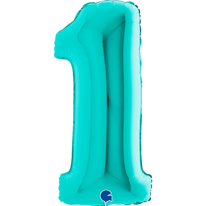 Folienballon Zahl 1 Tiffany 100cm Folienballon Zahl 1 Tiffany 100cm