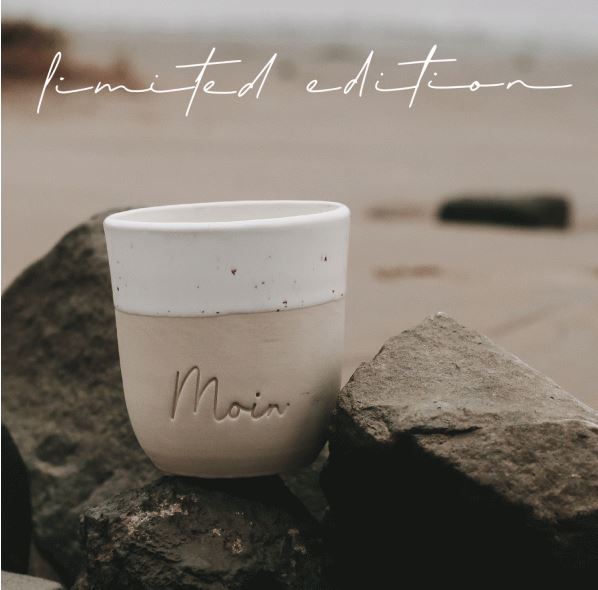 Eulenschnitt - Steingut-Becher "Moin"