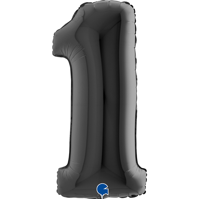 Folienballon Zahl 1 Schwarz 100cm Folienballon Zahl 1 Schwarz 100cm