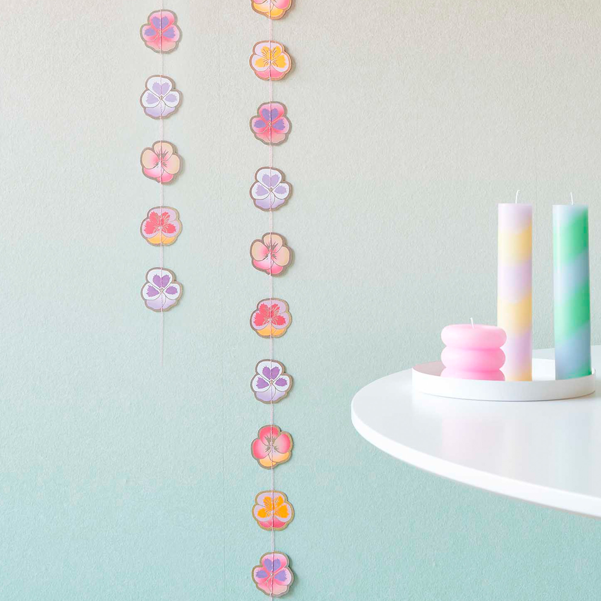 Girlande genäht "Stiefmütterchen" Leute, Person, Kerze