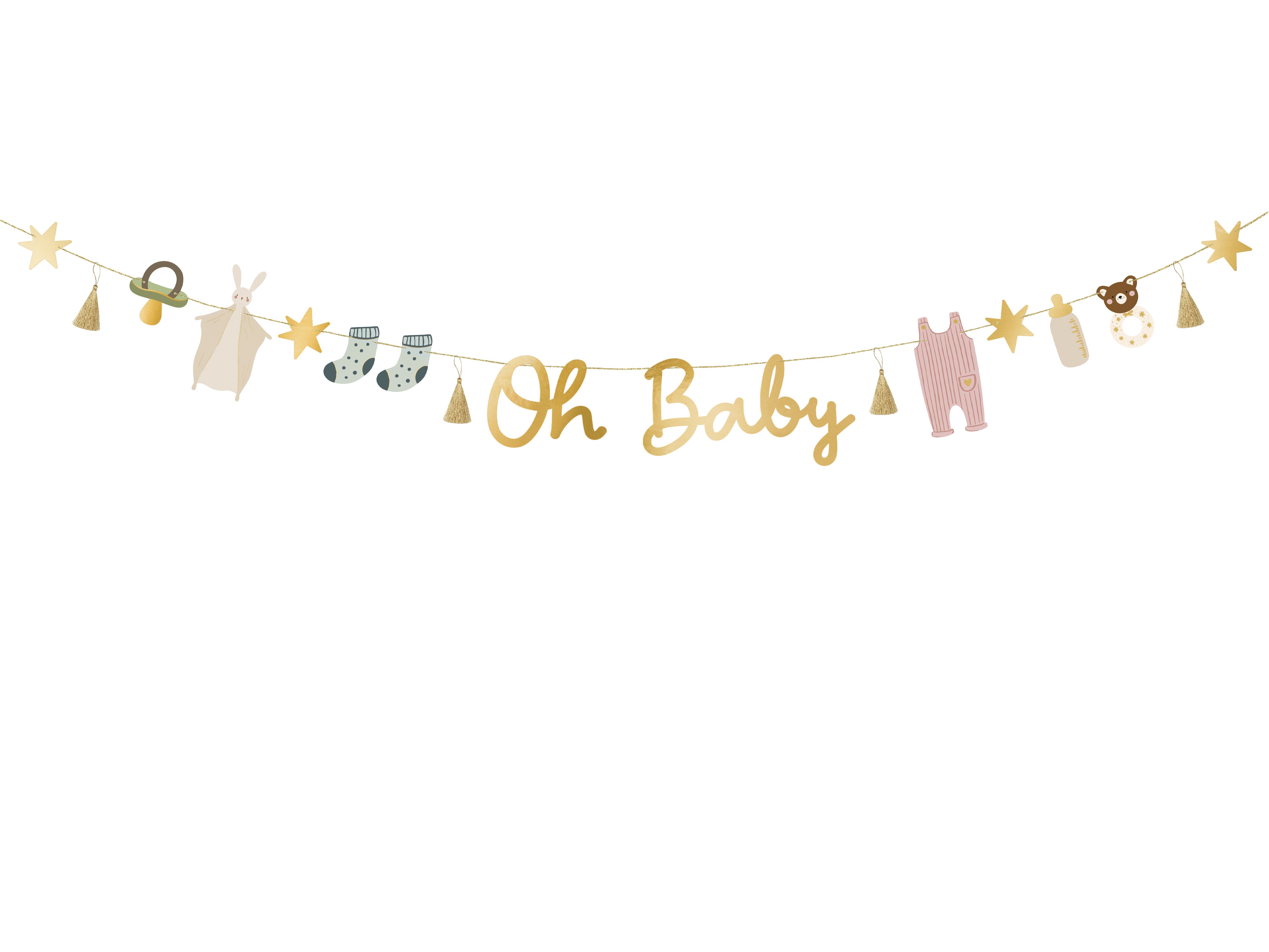 Girlande "Oh Baby" mit verschiedenen Motiven Girlande "Oh Baby" mit verschiedenen Motiven