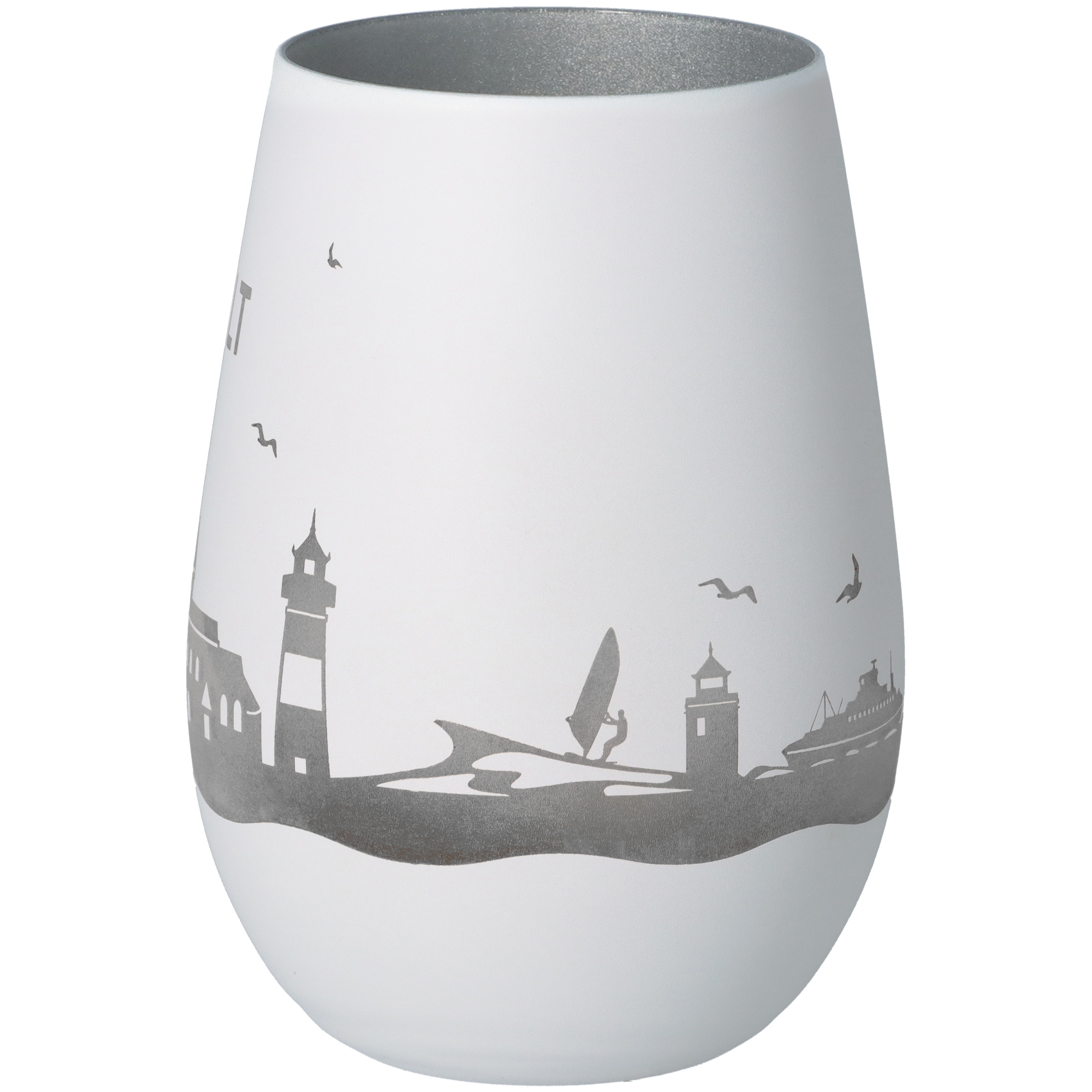 Windlicht Skyline Sylt Weiß/Silber Windlicht Skyline Sylt Weiß/Silber