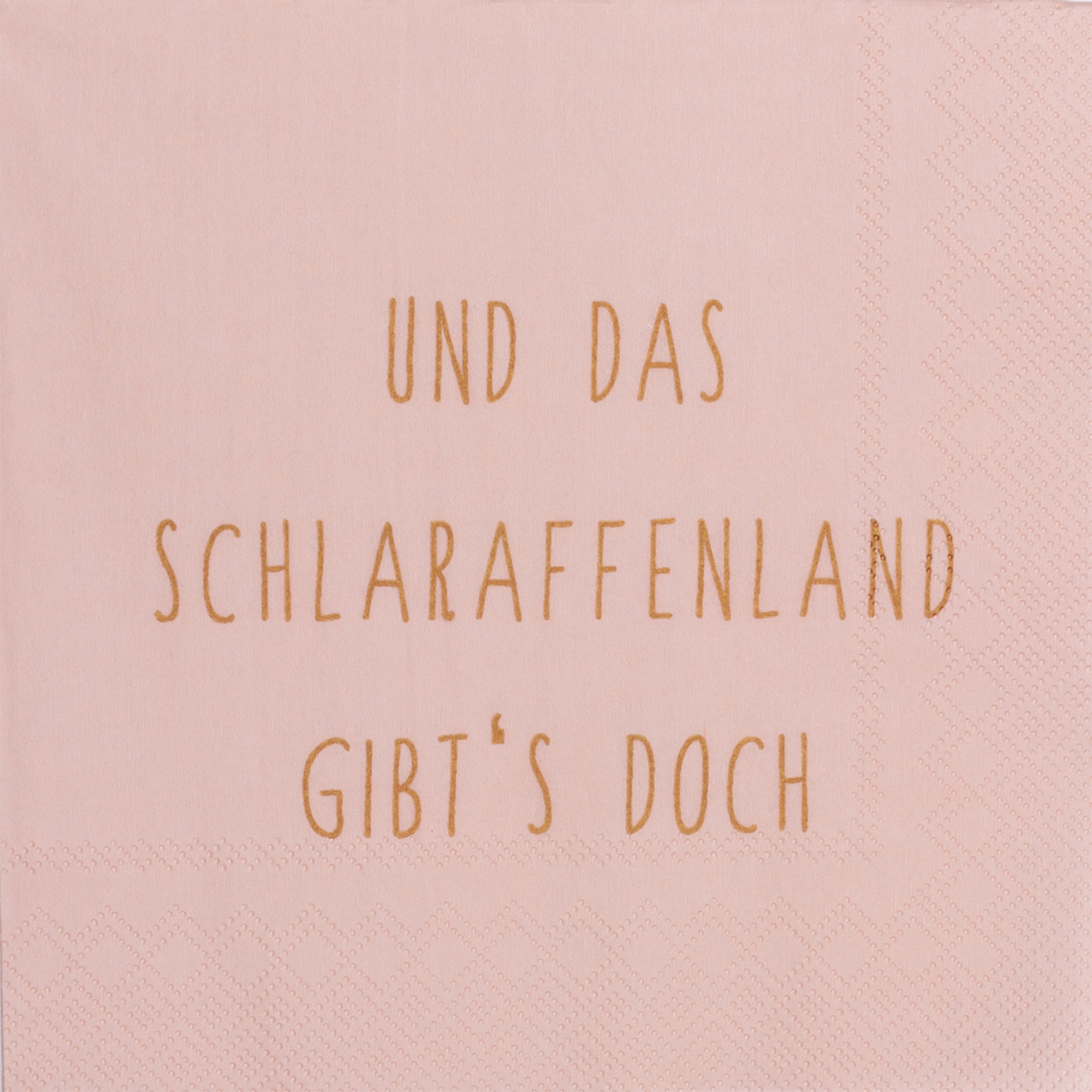 RÀder Design - 20 Servietten "Und das Schlaraffenland gibts doch" Buch, Veröffentlichung, Text