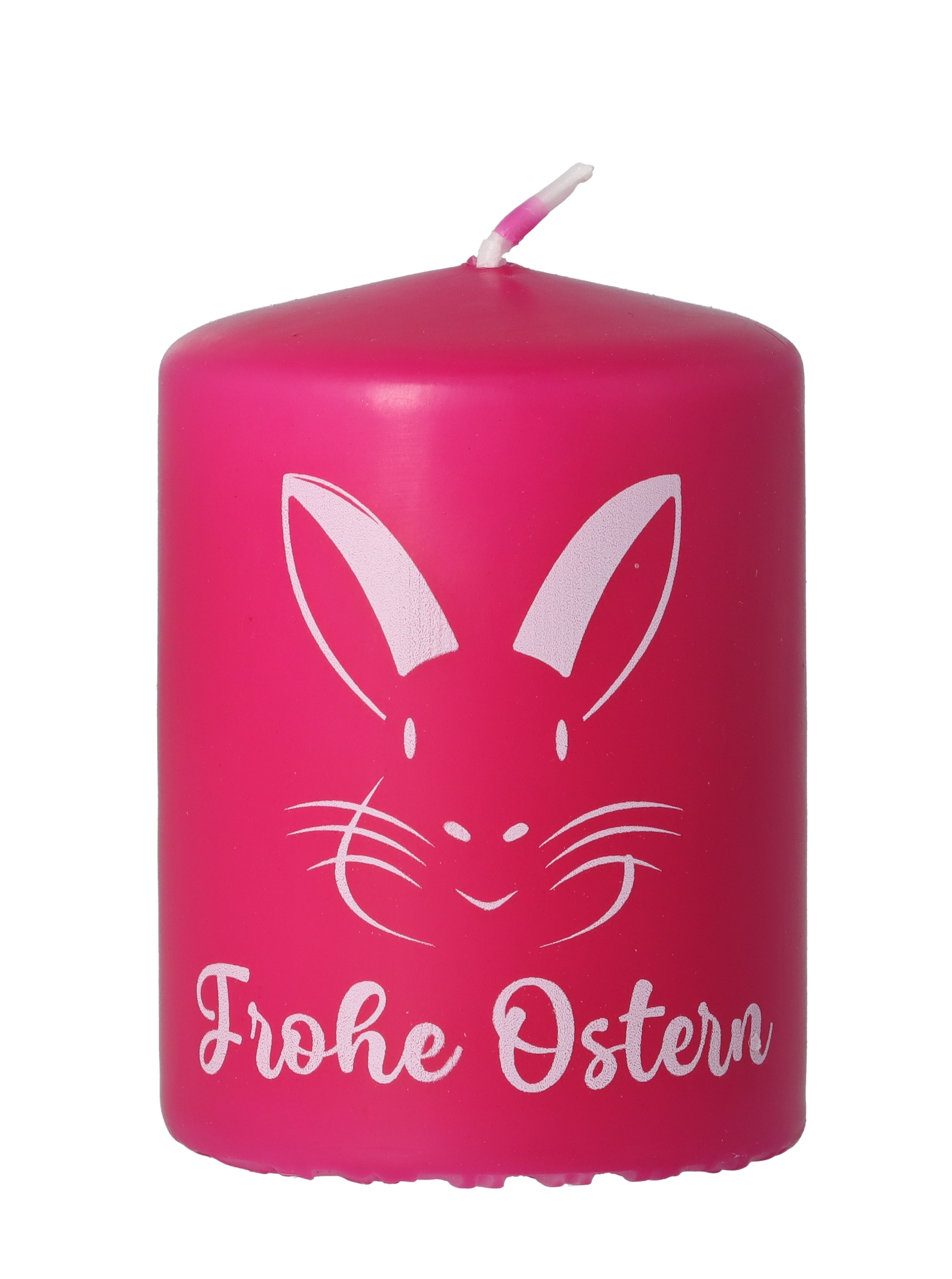 Stumpenkerze Pink "Frohe Ostern"