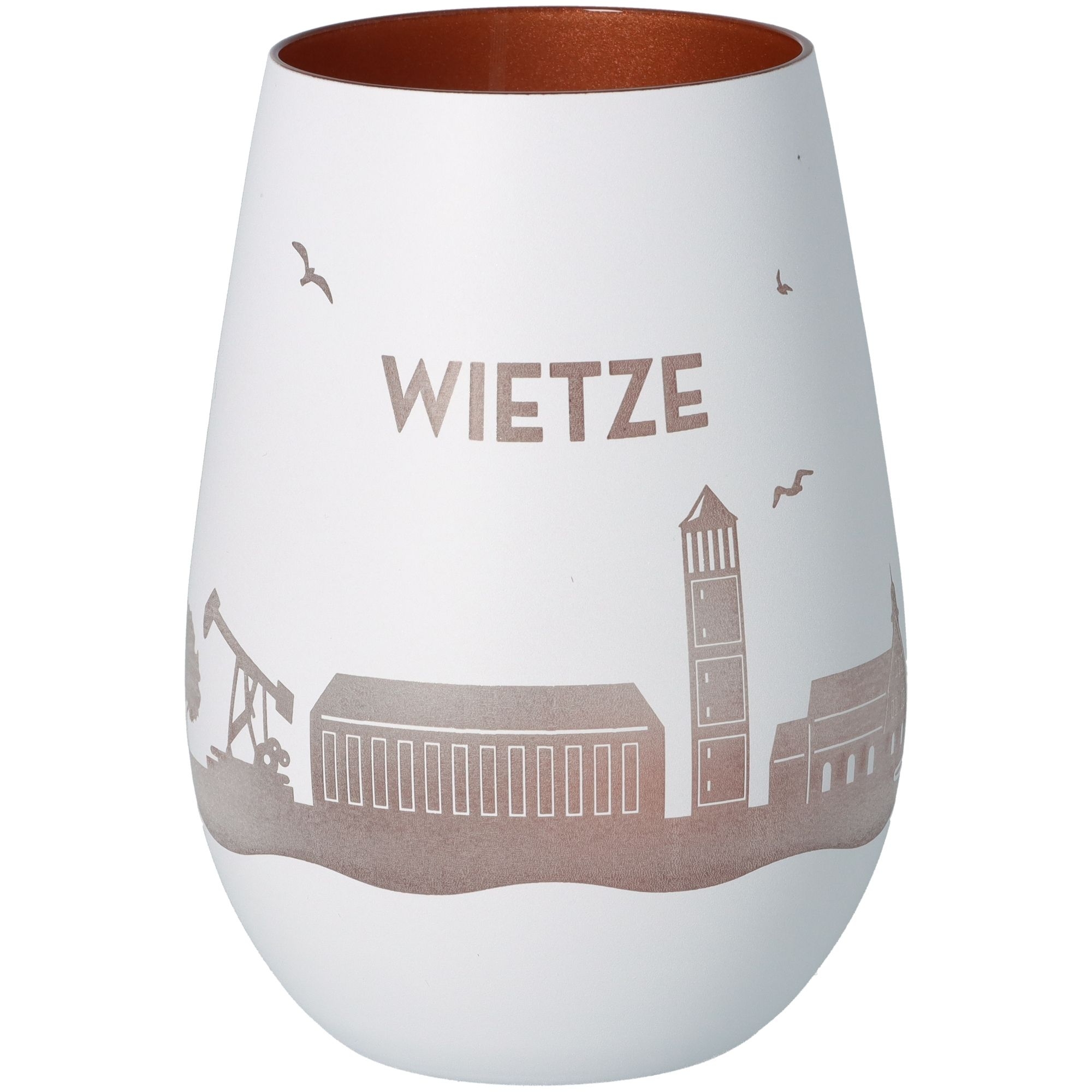 Windlicht Skyline Wietze Weiß/Bronze Töpferei, Krug, Vase