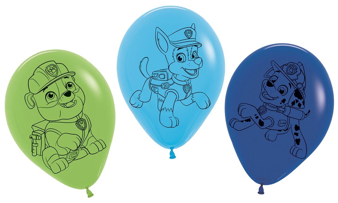 Paw Patrol - 5 Latexballons Blau