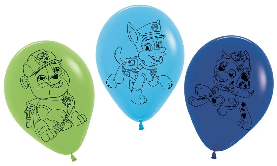 Paw Patrol - 5 Latexballons Blau