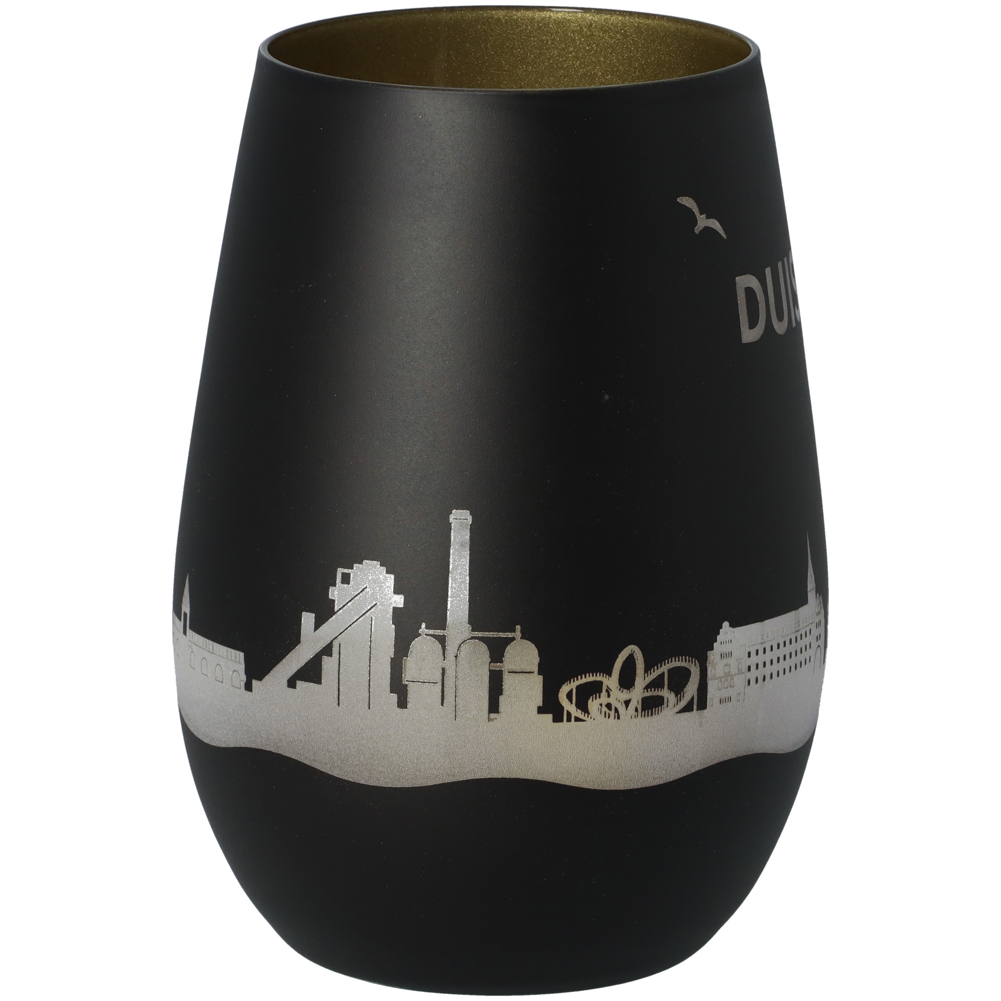 Windlicht Skyline Duisburg Schwarz/Gold Windlicht Skyline Duisburg Schwarz/Gold
