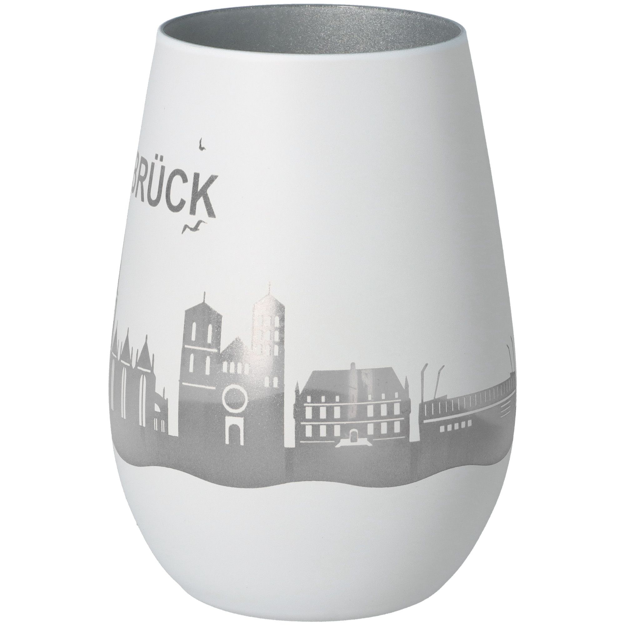 Windlicht Skyline Osnabrück Weiß/Silber Windlicht Skyline Osnabrück Weiß/Silber