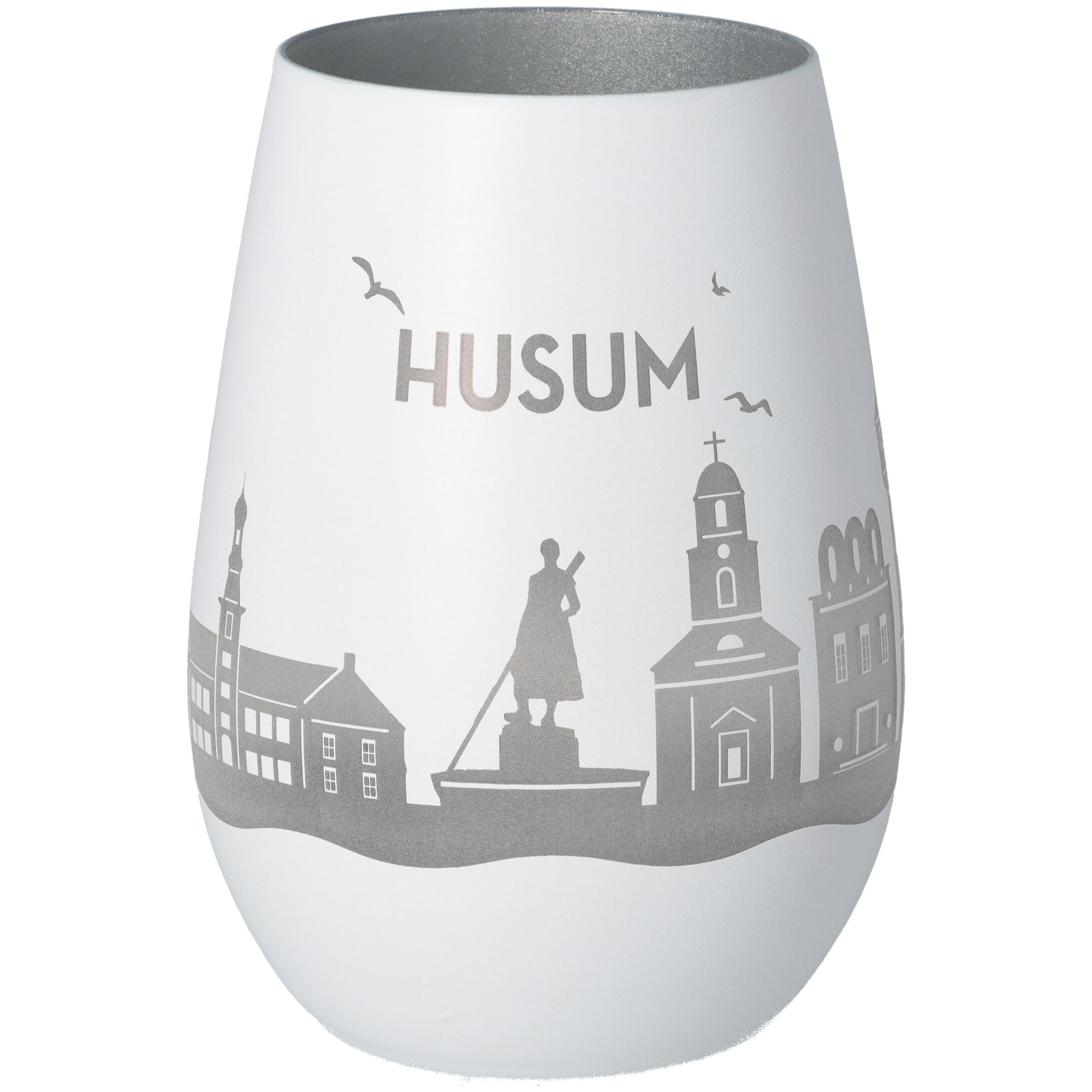 Windlicht Skyline Husum Weiß/Silber Windlicht Skyline Husum Weiß/Silber