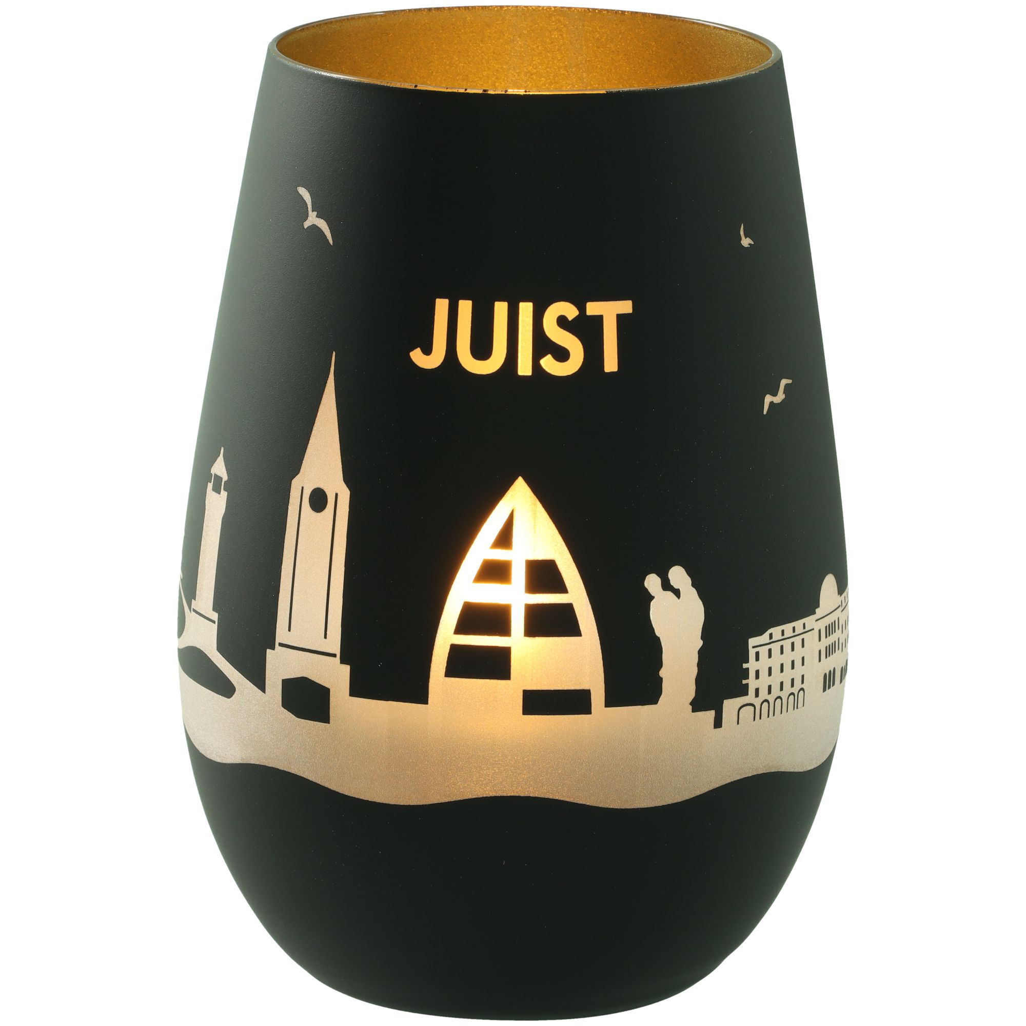 Windlicht Skyline Juist Schwarz/Gold Windlicht Skyline Juist Schwarz/Gold