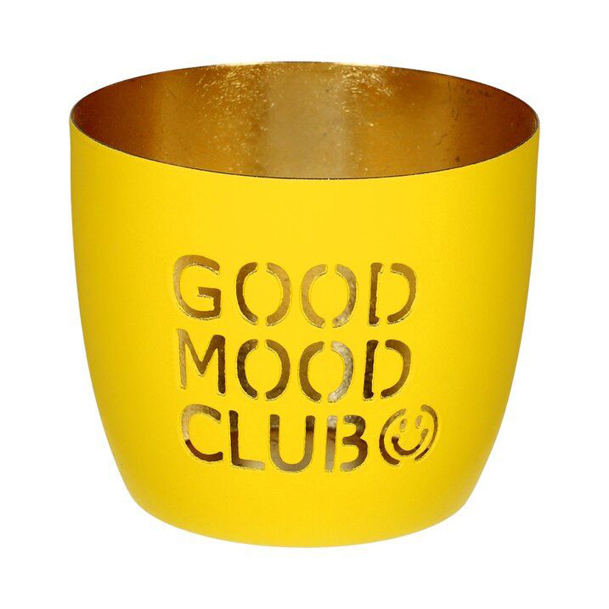 878ef1da775f68b263b503605b2e7e9b0b5fedd4 Madras Windlicht "Good Mood Club", Neon Gelb/Gold - M