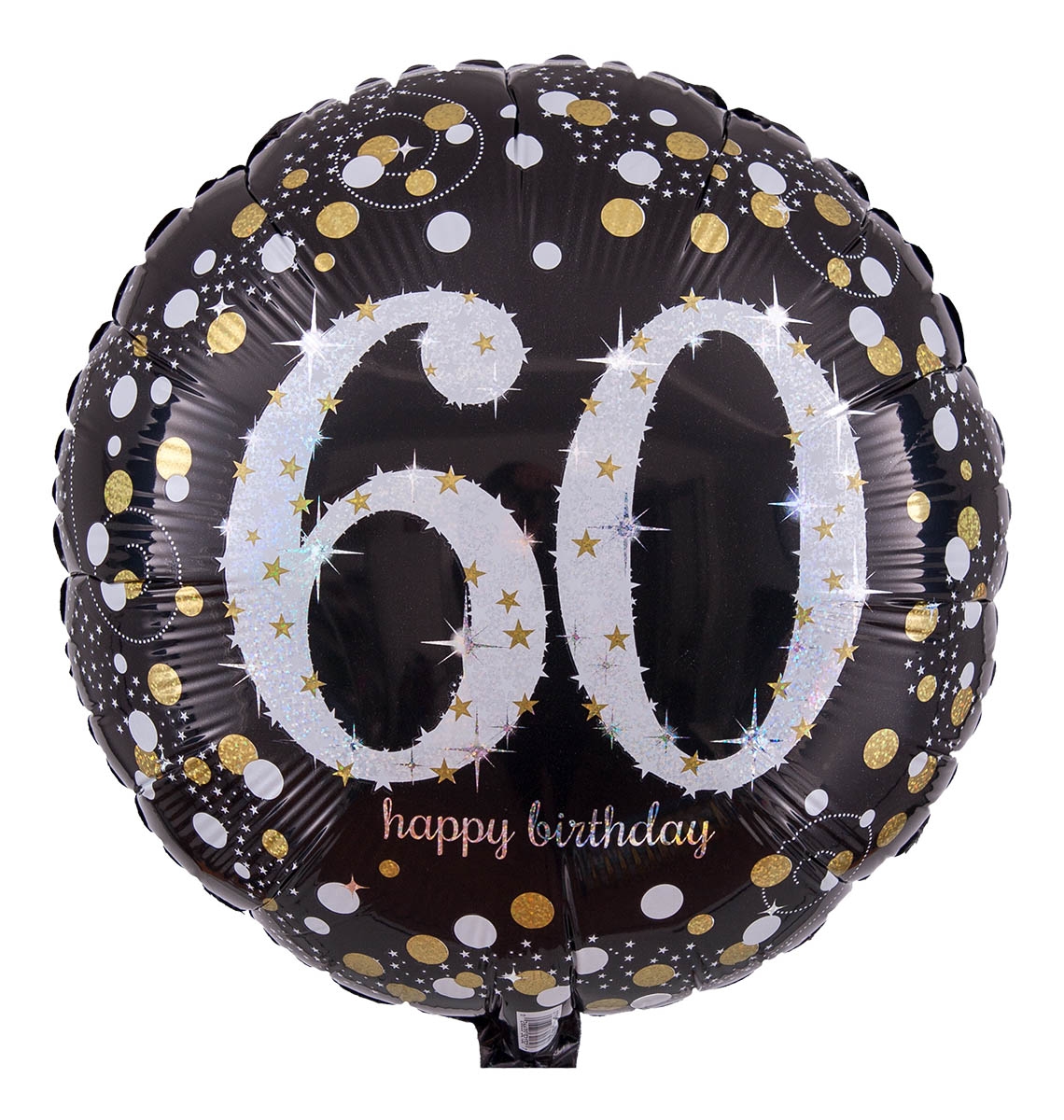Folienballon Sparkling Birthday 60. Geburtstag Holographic 43cm