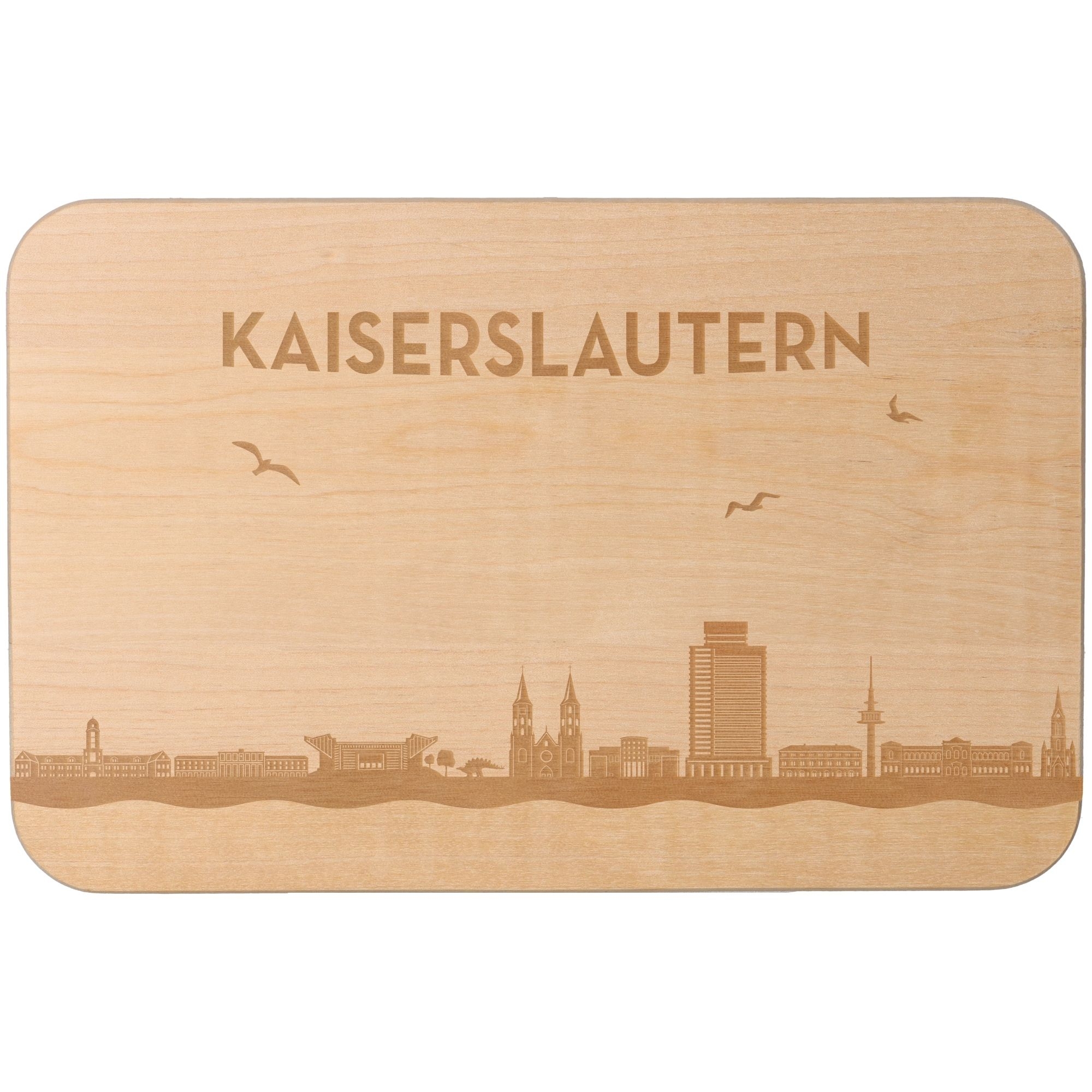 Frühstücksbrett Skyline Kaiserslautern 23cm x 15cm x 1cm Frühstücksbrett Skyline Kaiserslautern 23cm x 15cm x 1cm