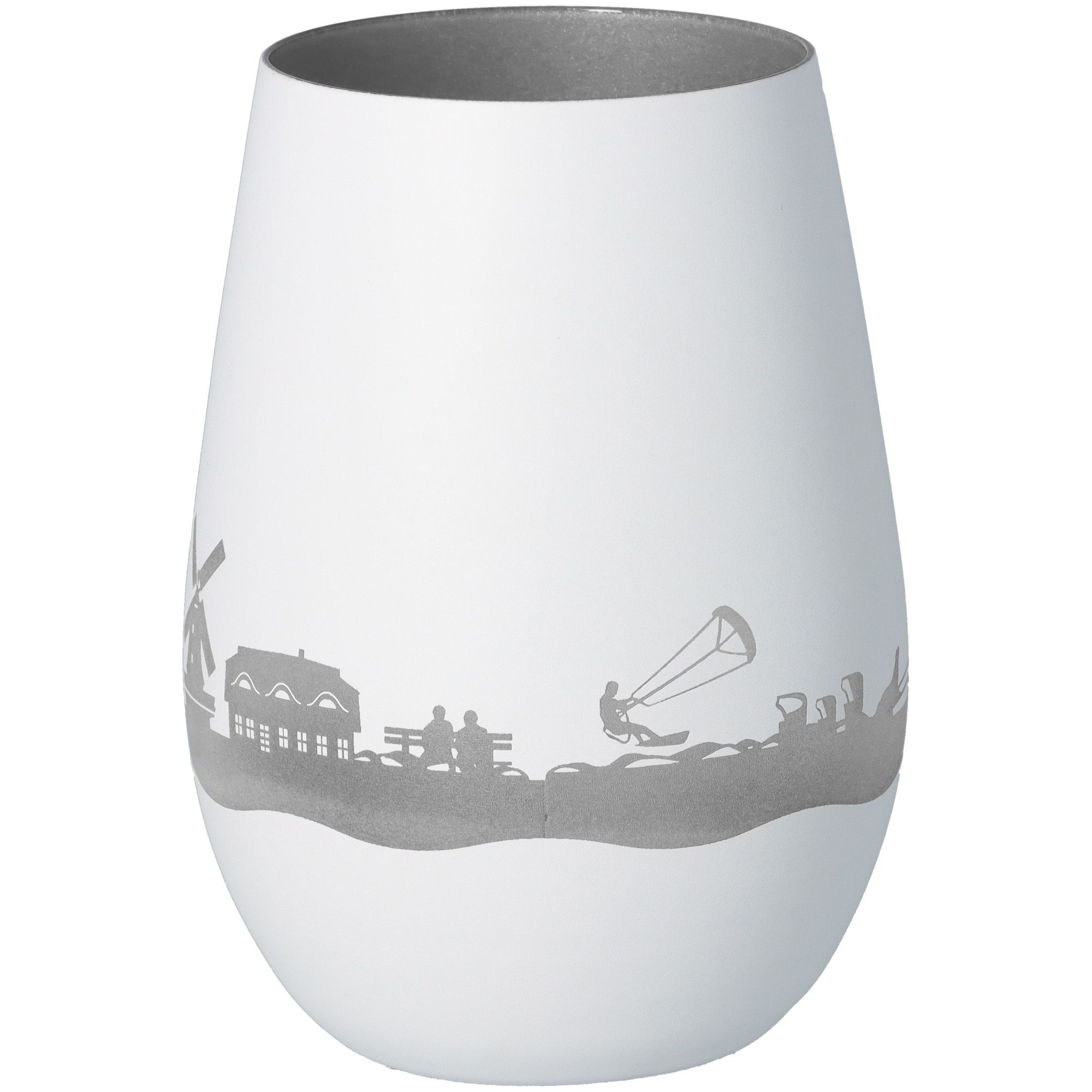 Windlicht Skyline Föhr Weiß/Silber Windlicht Skyline Föhr Weiß/Silber