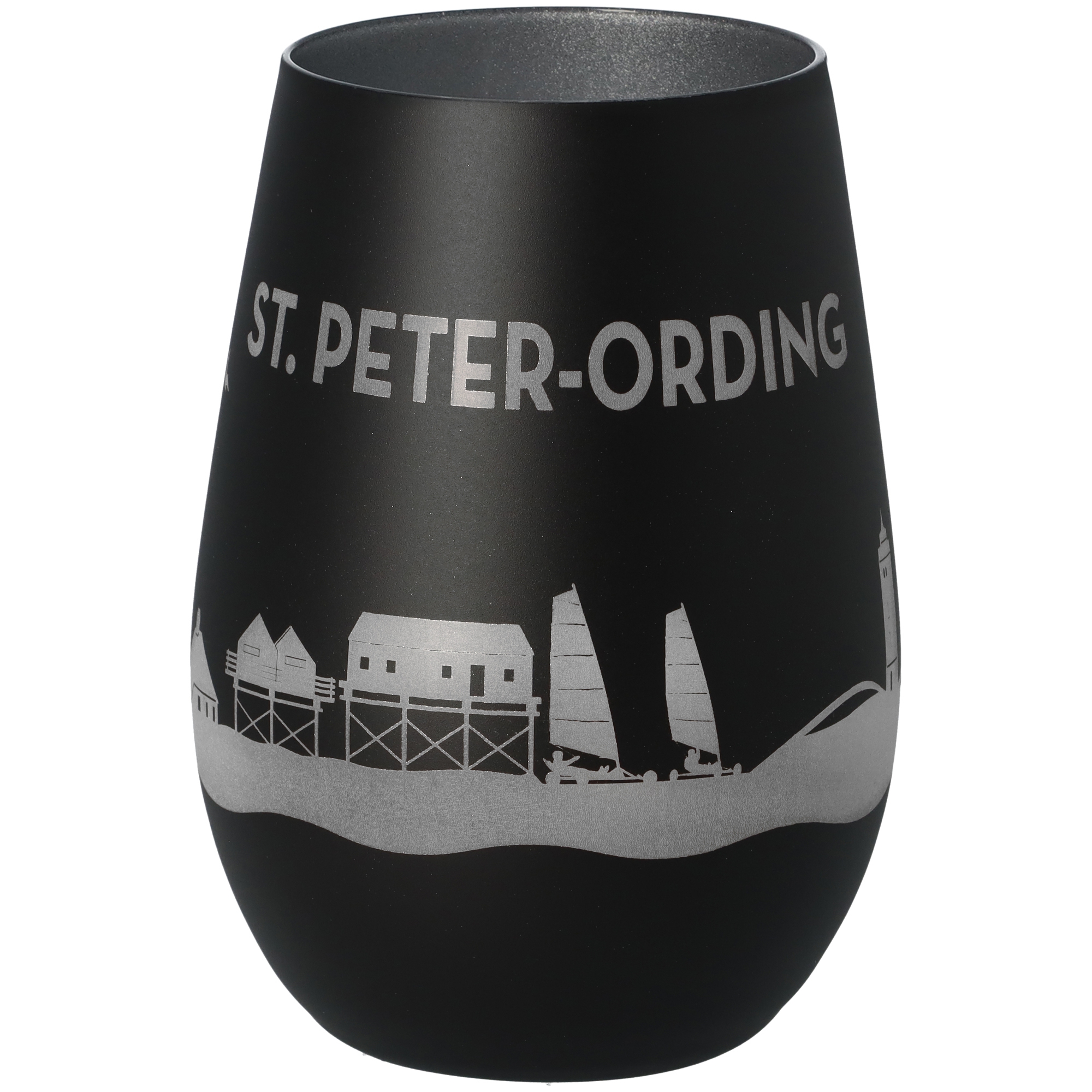 Windlicht Skyline St. Peter-Ording Schwarz/Silber Windlicht Skyline St. Peter-Ording Schwarz/Silber