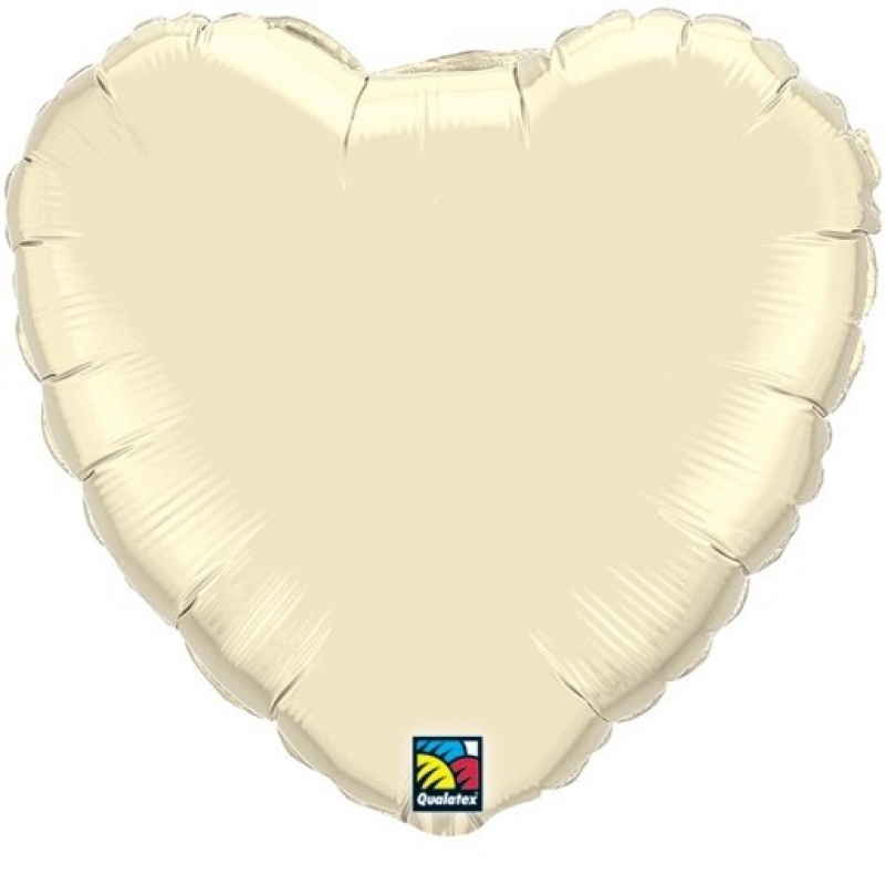Folienballon Herz Pearl Elfenbein 90 cm