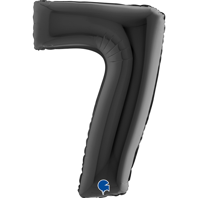 Folienballon Zahl 7 Schwarz 100cm