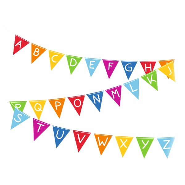 Wimpelgirlande zum Schulstart "A-Z"