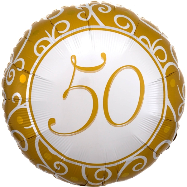 Folienballon zur goldenen Hochzeit "50", 46cm