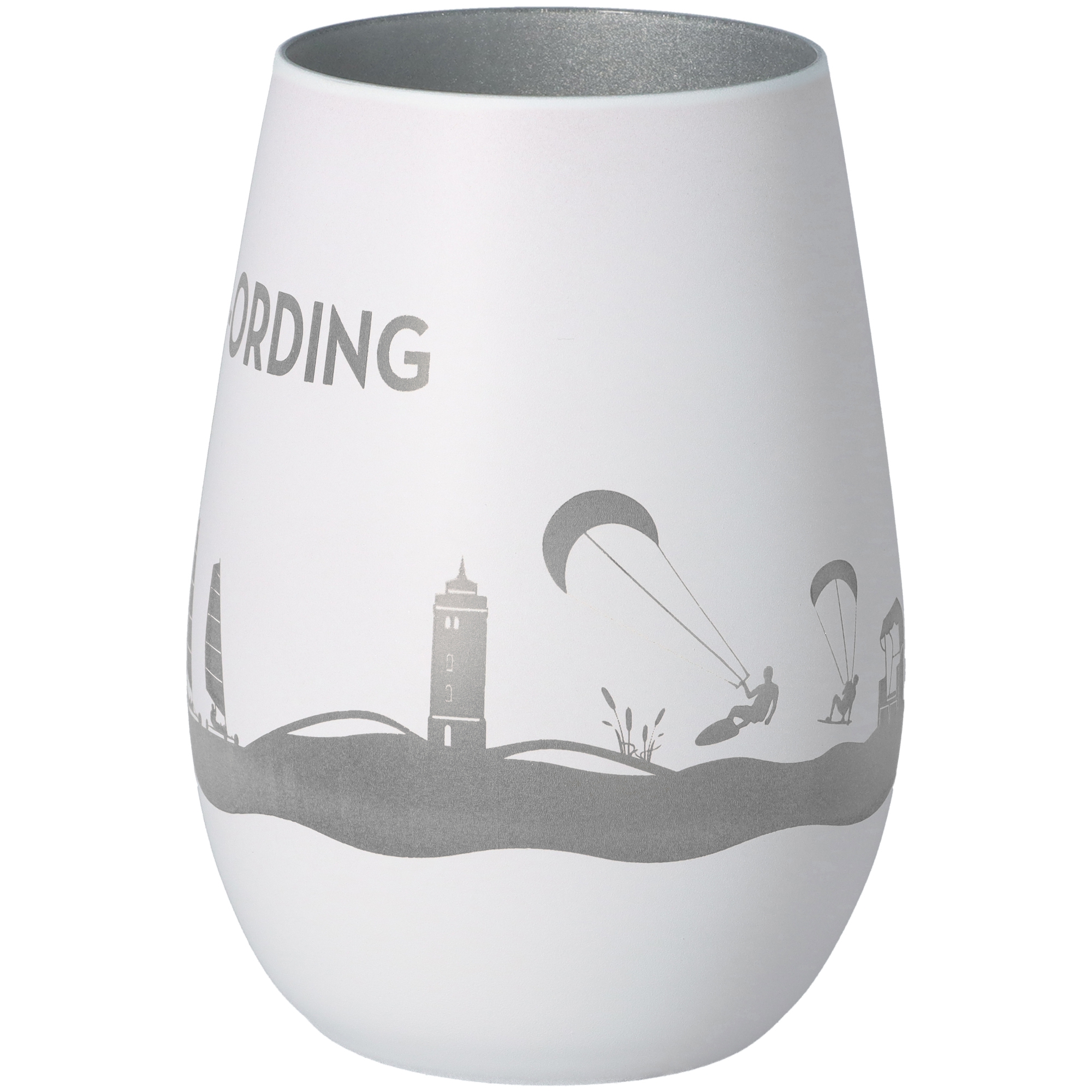 Windlicht Skyline St. Peter-Ording Weiß/Silber Windlicht Skyline St. Peter-Ording Weiß/Silber