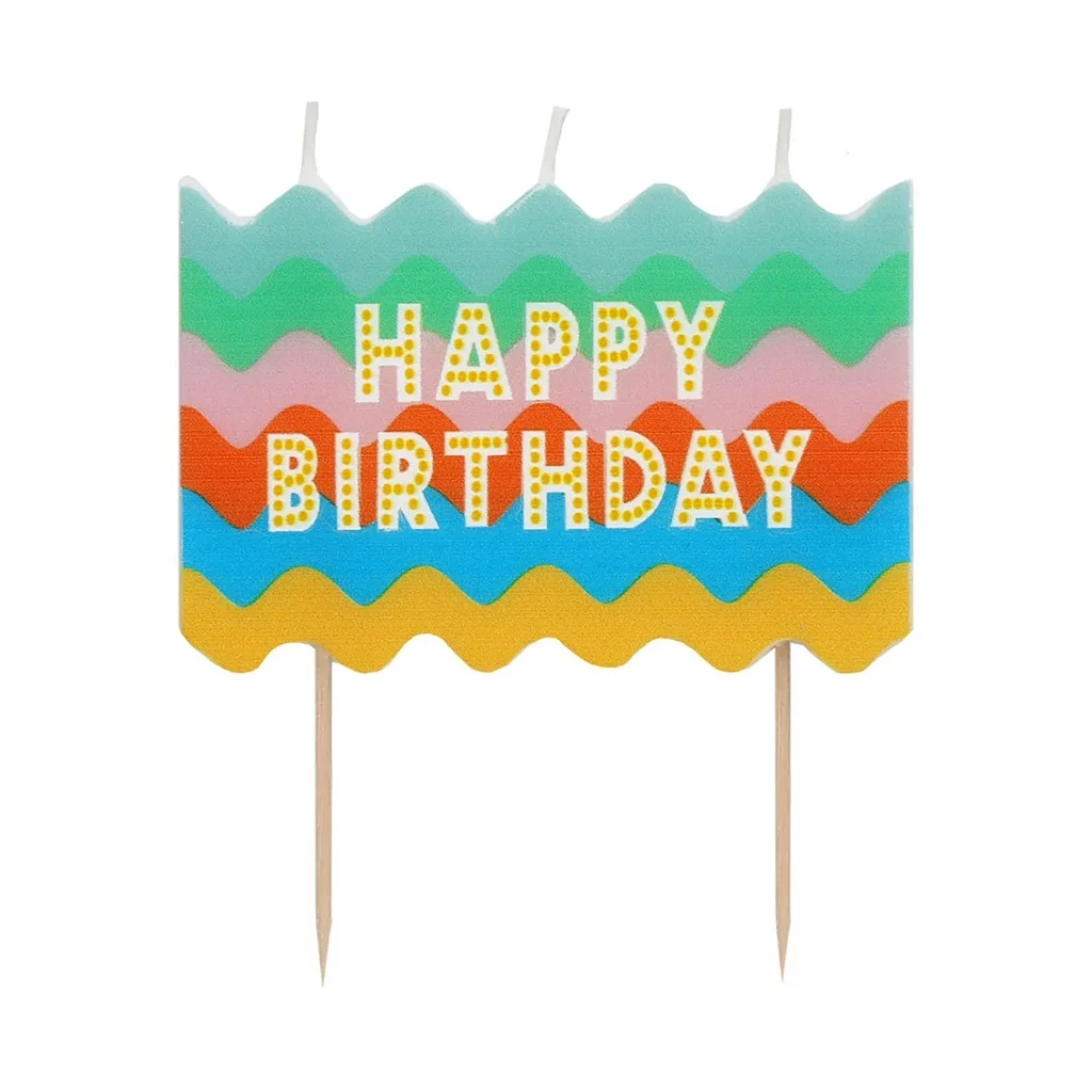 Geburtstag, Wimpel, Kerzenhalter, bunt, Kuchen-Dekoration