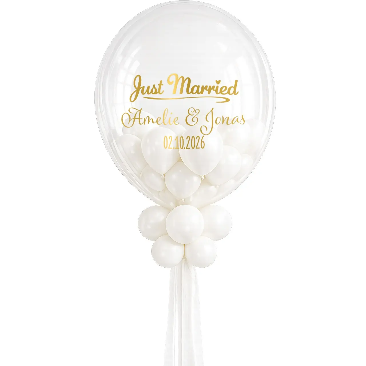 Personalisierter Platzeballon zur Hochzeit 90cm
