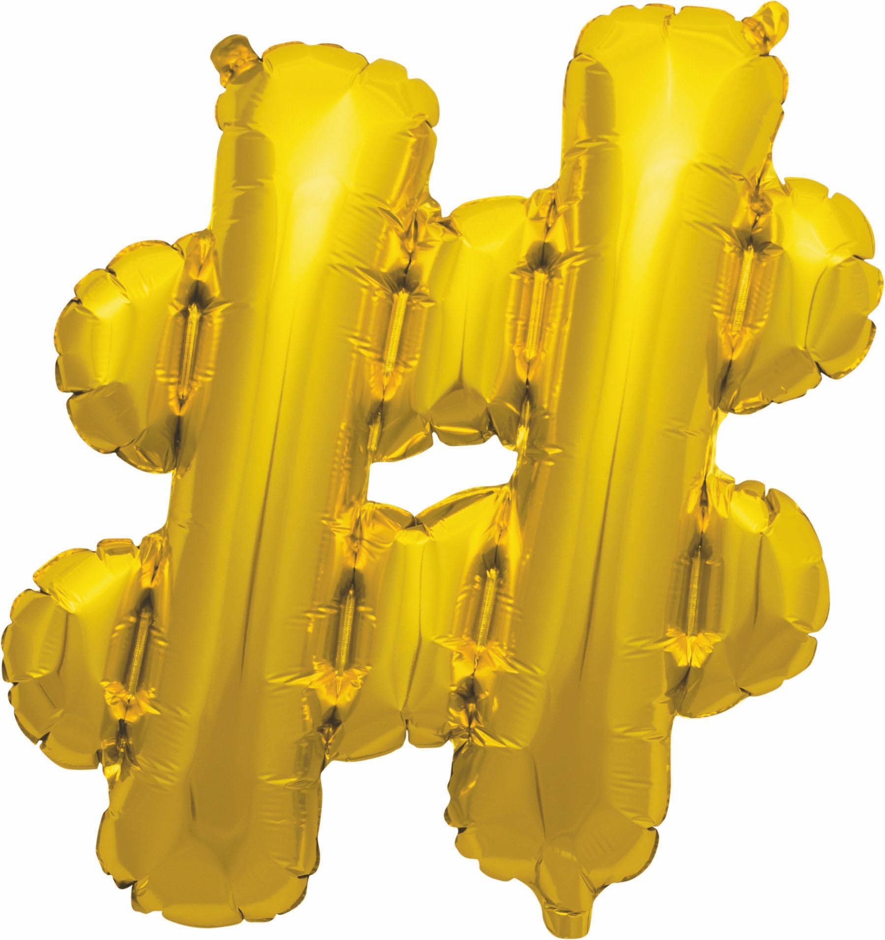 Luftballon Sonderzeichen Hashtag # Gold 40cm