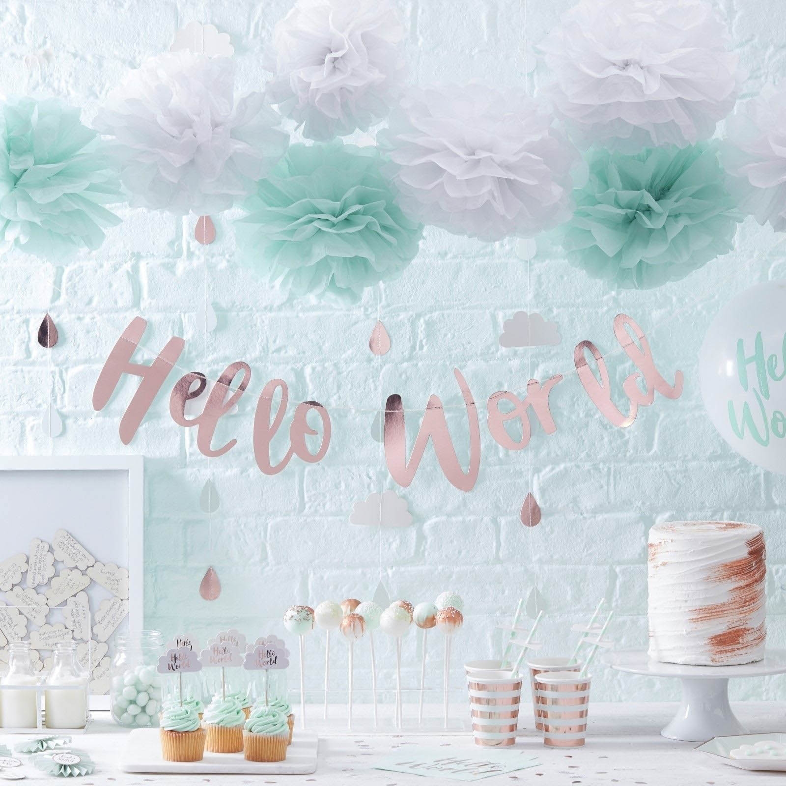 Hello World - Baby Shower Regen-Wolken-Konfetti 14 g Hello World - Baby Shower Regen-Wolken-Konfetti 14 g