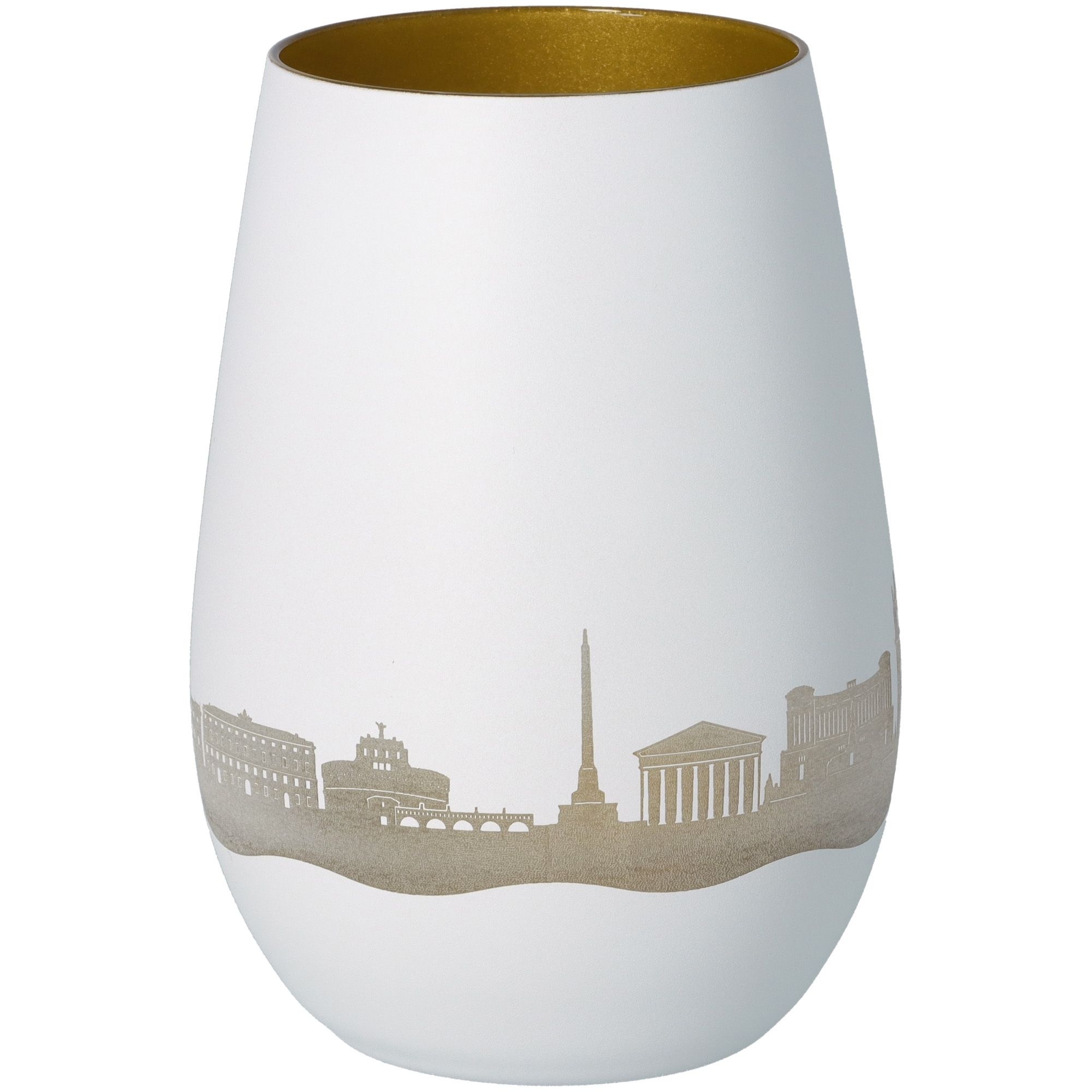 Windlicht Skyline Rom Weiß/Gold