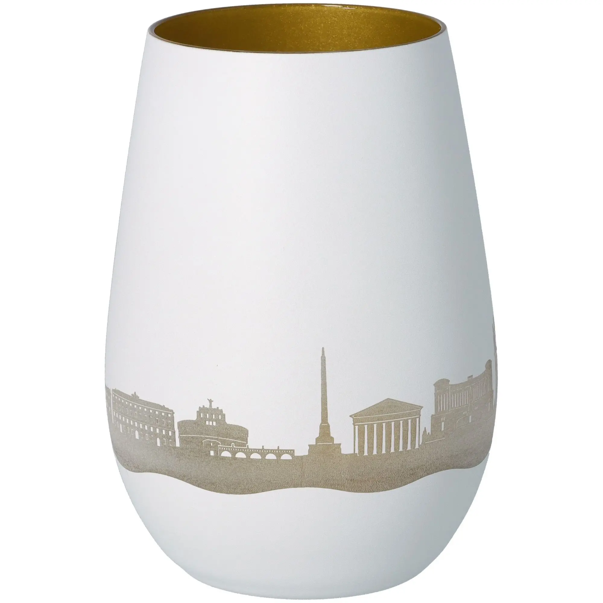 Windlicht Skyline Rom Weiß/Gold