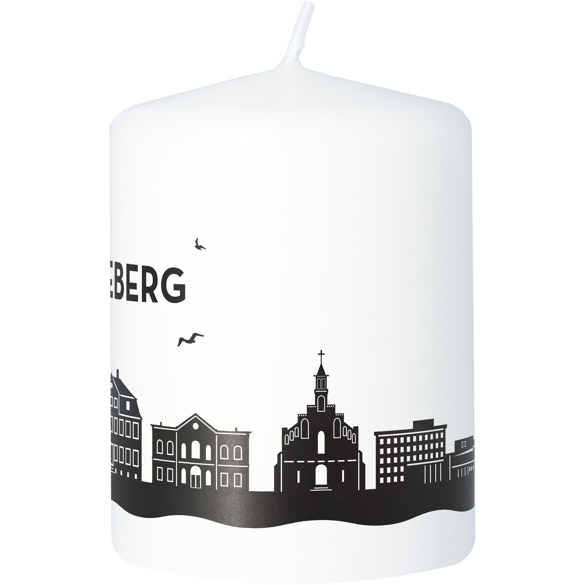 Stumpenkerze Skyline Pinneberg Weiß Stumpenkerze Skyline Pinneberg Weiß