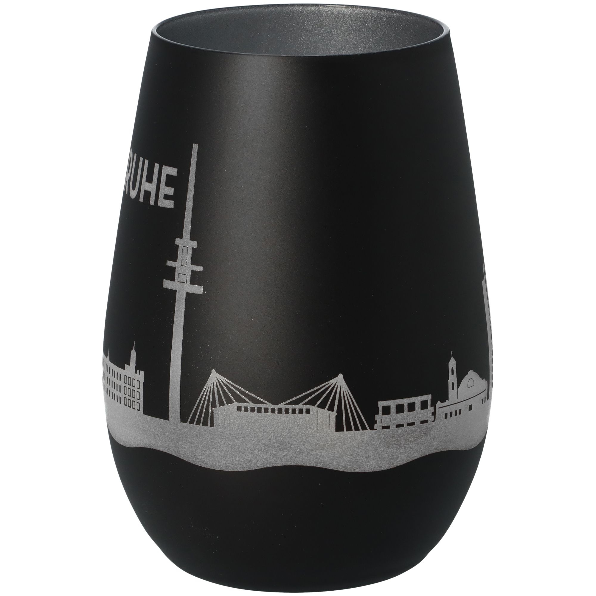Windlicht Skyline Karlsruhe Schwarz/Silber Windlicht Skyline Karlsruhe Schwarz/Silber
