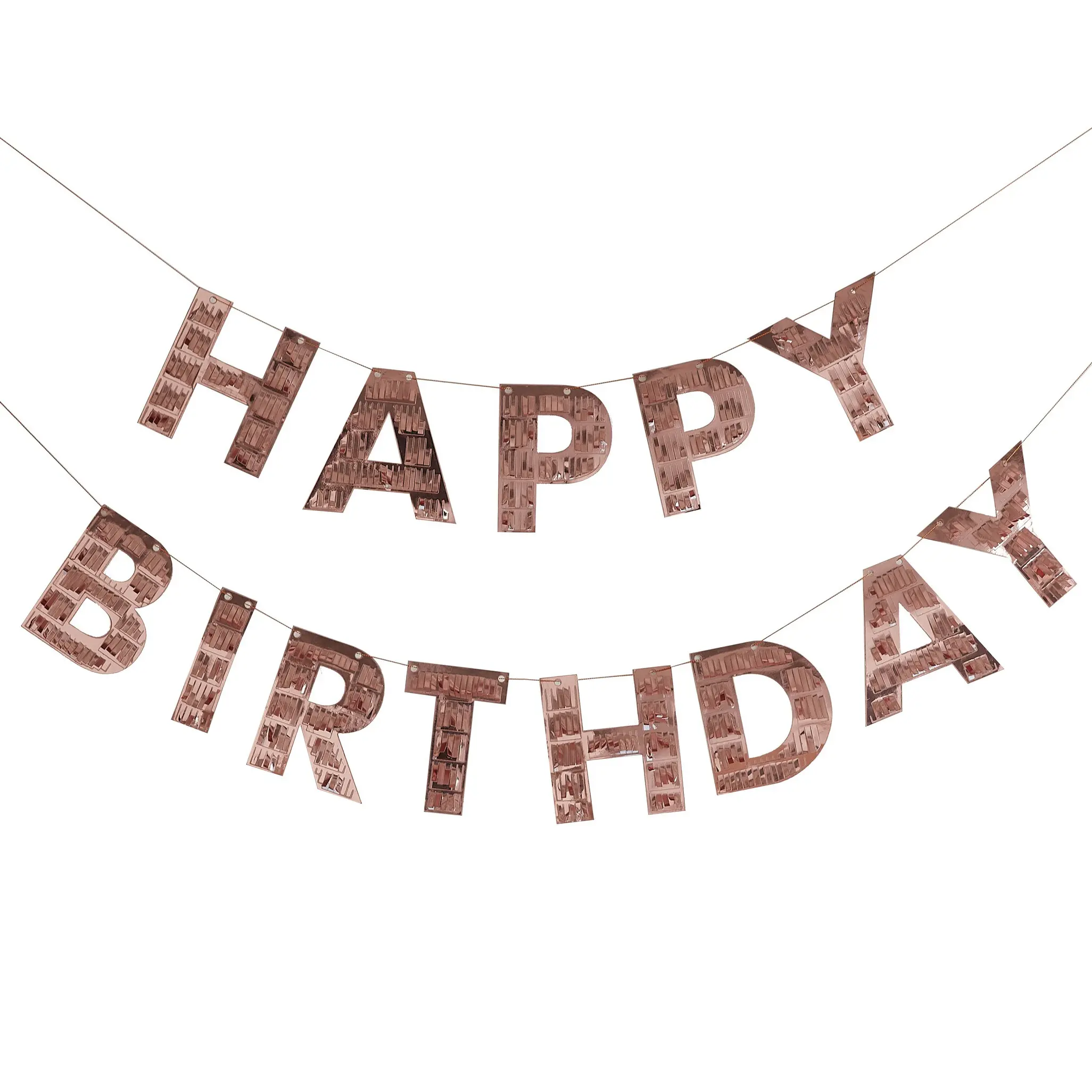 Fransengirlande "Happy Birthday" - Roségold