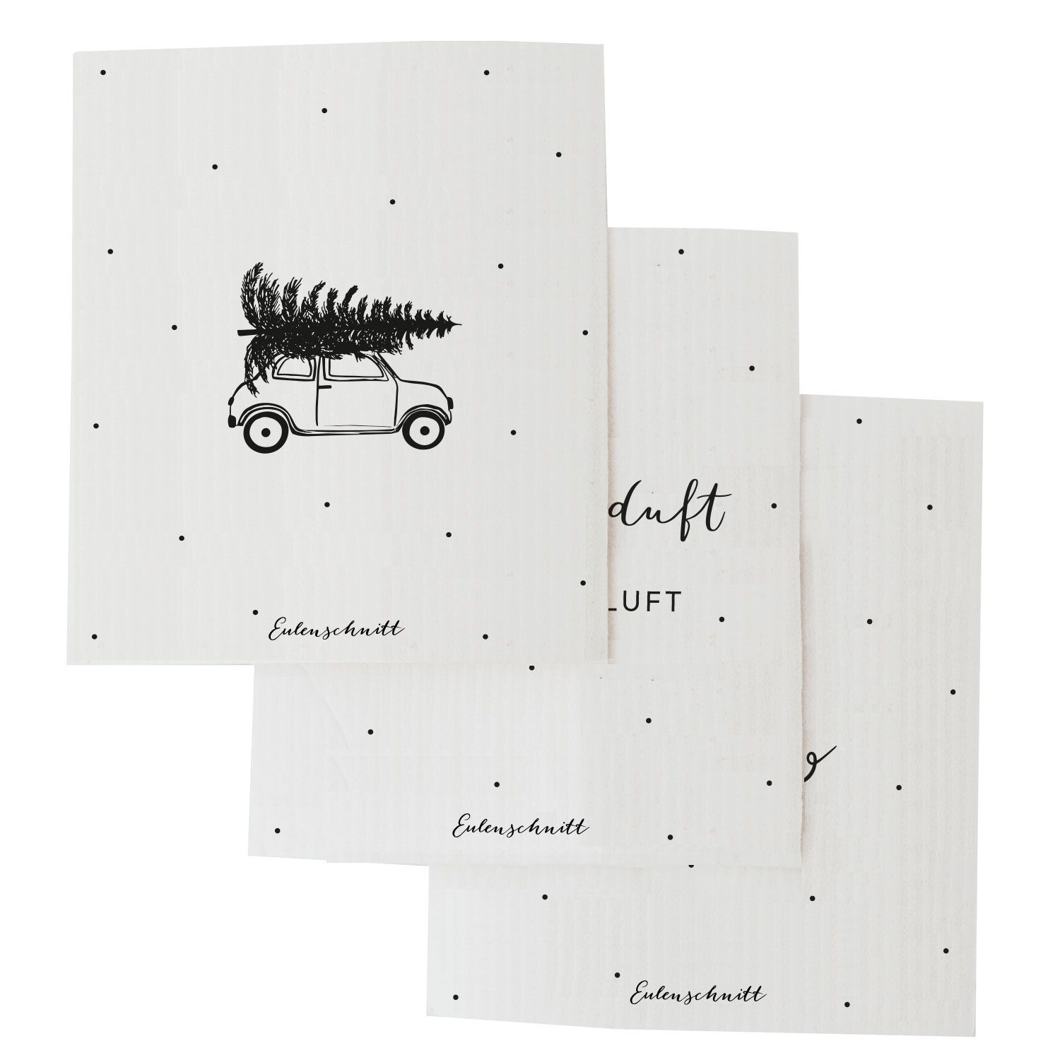 Eulenschnitt - Schwammtücher "Let it snow..." 3er Set Eulenschnitt - Schwammtücher "Let it snow..." 3er Set