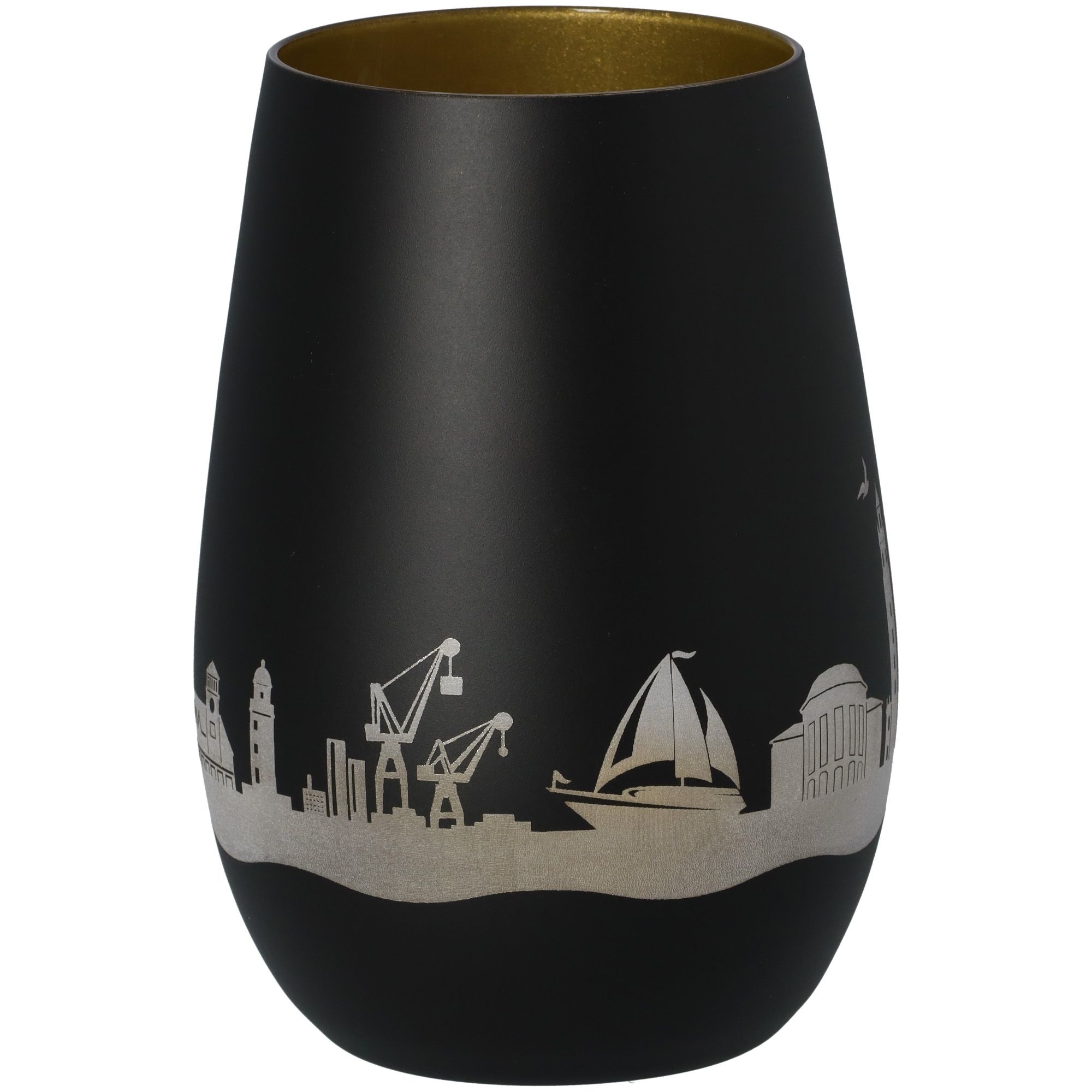 Windlicht Skyline Bremerhaven Schwarz/Gold Windlicht Skyline Bremerhaven Schwarz/Gold