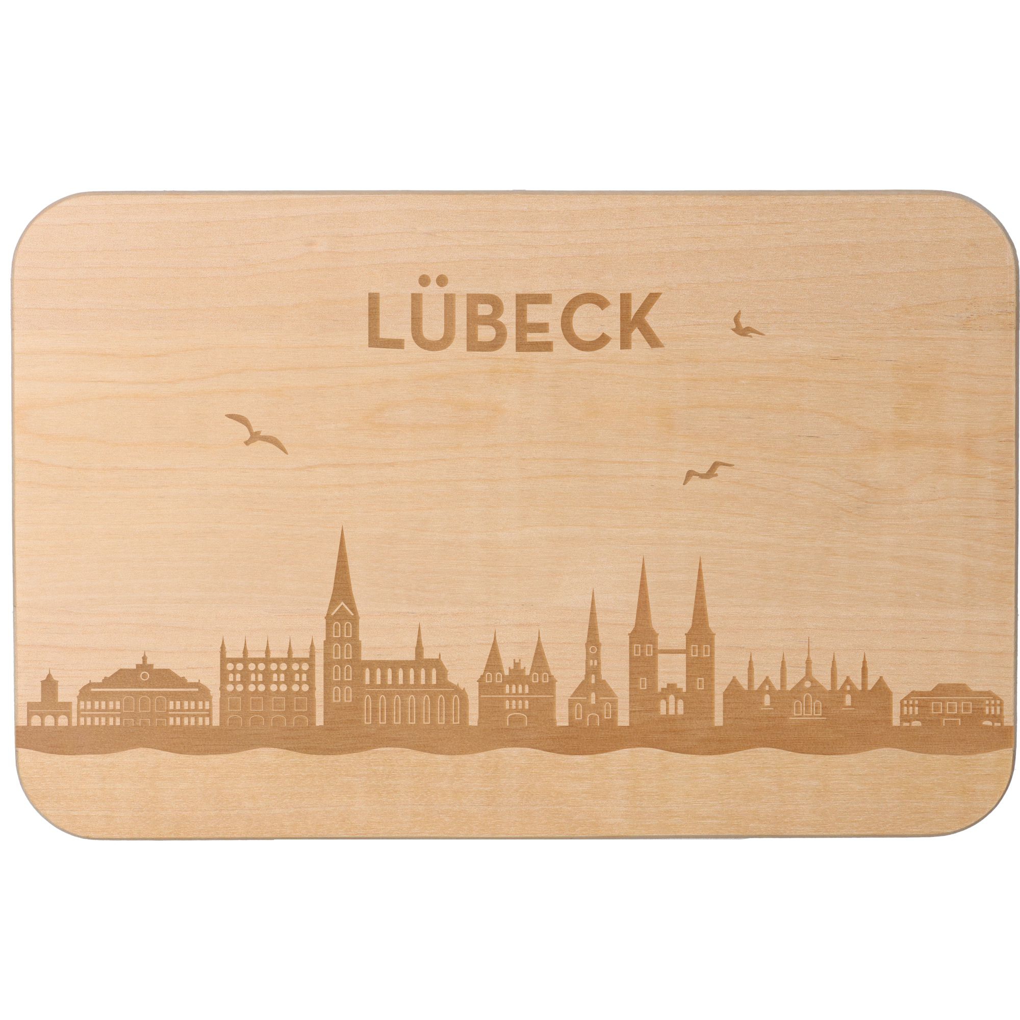 Frühstücksbrett Skyline Lübeck 23cm x 15cm x 1cm Frühstücksbrett Skyline Lübeck 23cm x 15cm x 1cm