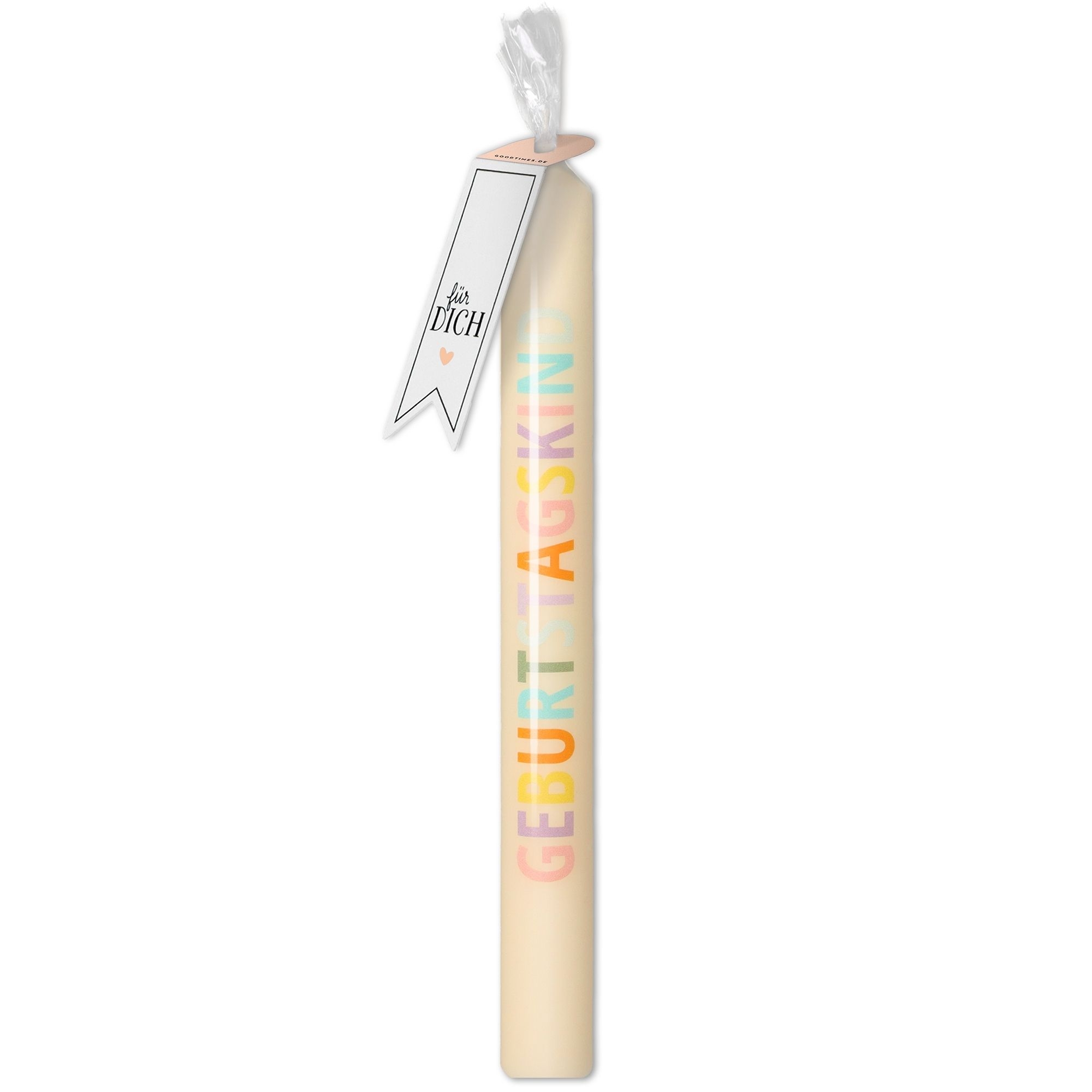 Stabkerze Creme "Geburtstagskind" Flasche